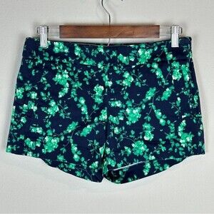 J. Crew Factory Navy Green Floral 3.5 inch Shorts 4